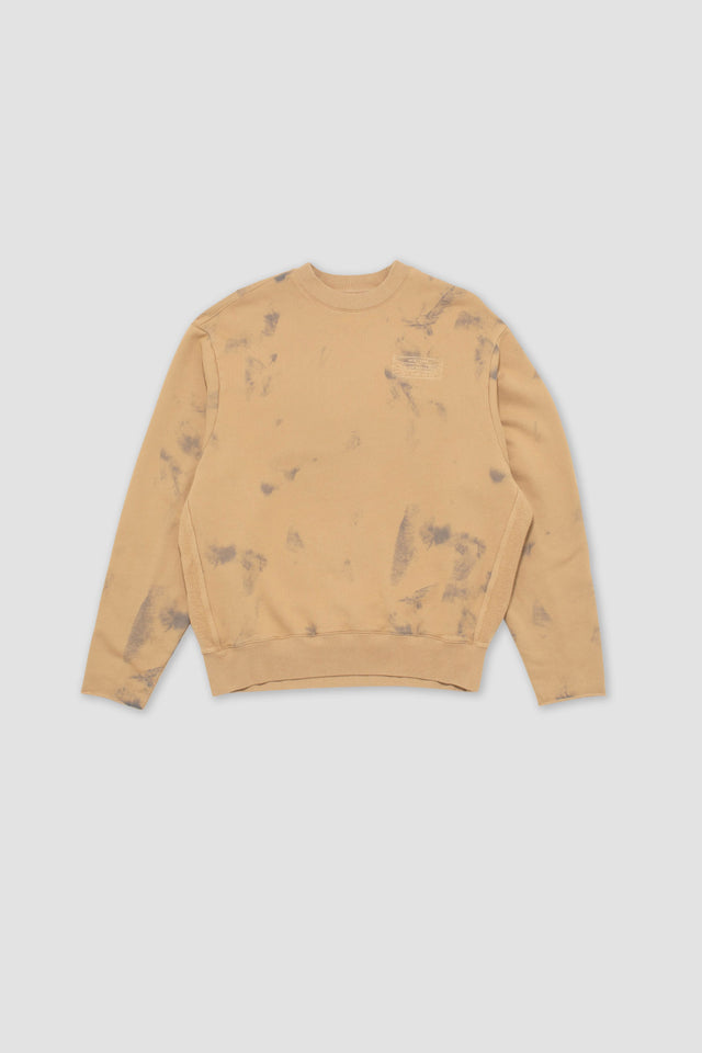 Cut Off Crew Sweater - Ash Brown Spray