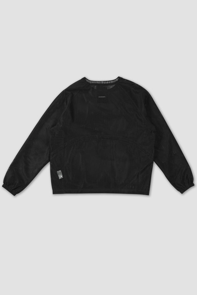 Utility Net Crew Long Sleeve Top - Black