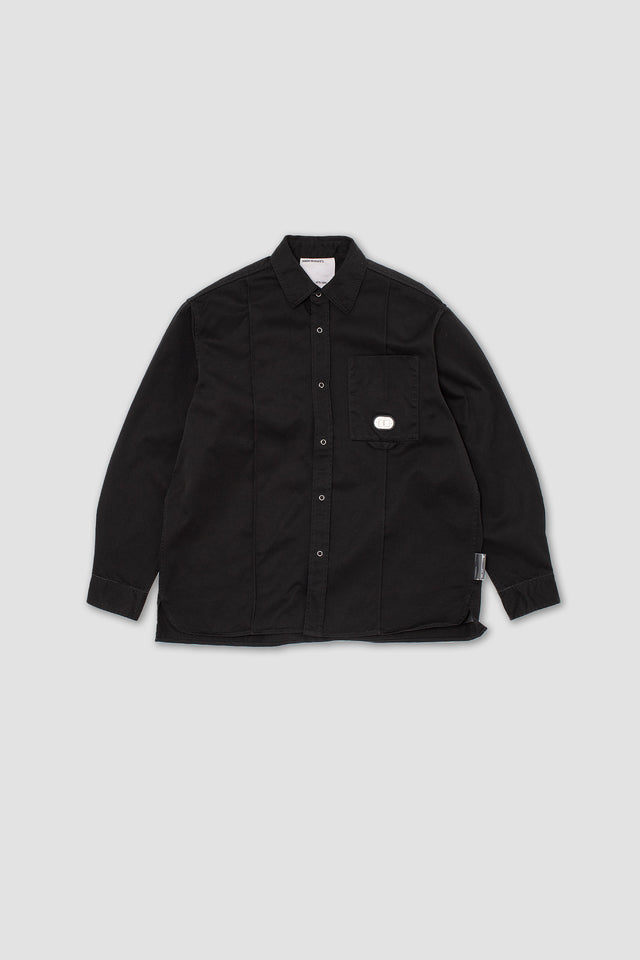Chemise oversize concave - Noir