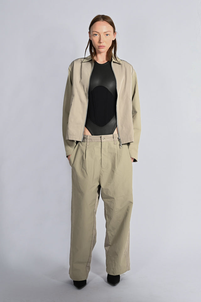 Wave Seam Cropped Jacket  Unisex