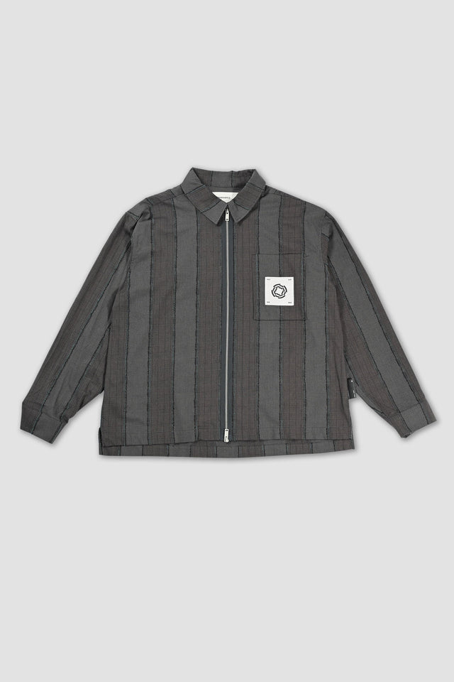 Dark Check LS Zip Shirt