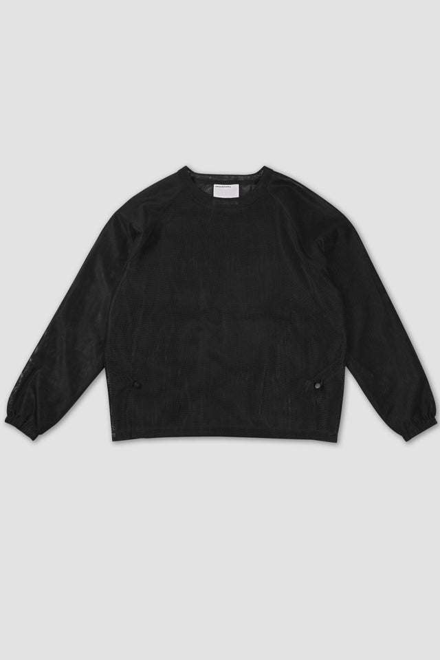 Utility Net Crew Long Sleeve Top - Black