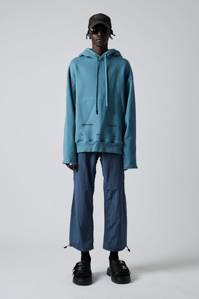 Waves Per Hour Cut Off Hooded Sweater - Ocean Blue