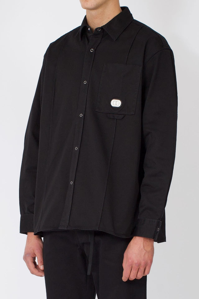 Chemise oversize concave - Noir