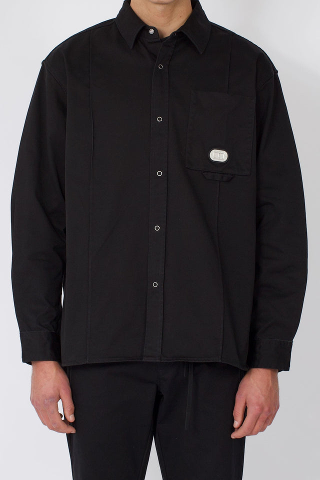 Chemise oversize concave - Noir