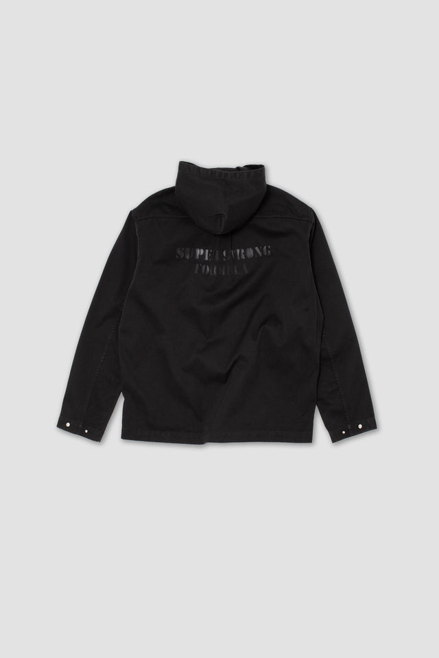 Lamination Hooded Jacket - Black