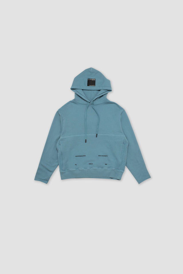 Waves Per Hour Cut Off Hooded Sweater - Ocean Blue