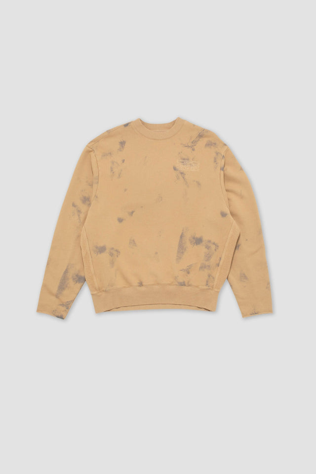 Cut Off Crew Sweater - Ash Brown Spray