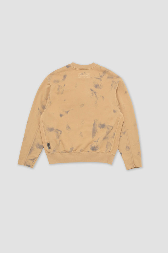 Cut Off Crew Sweater - Ash Brown Spray