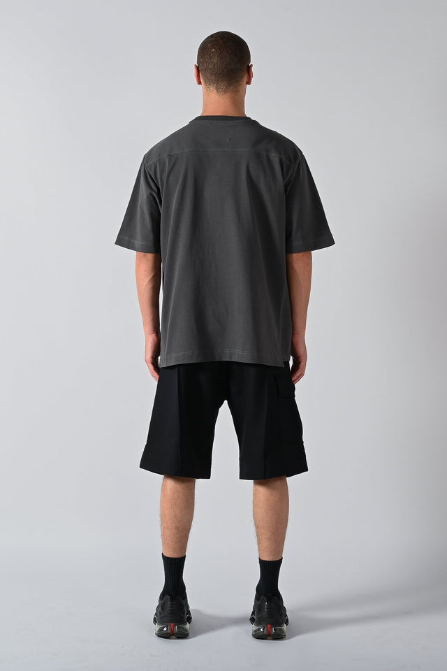 Merino Piston Pleated Patch Cargo Short - Black