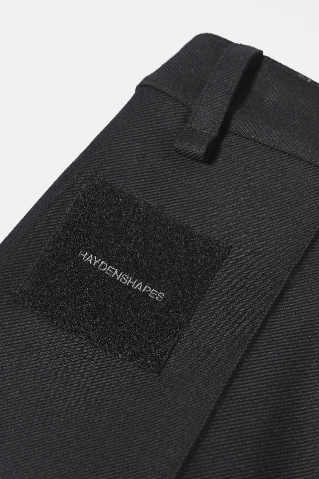 Pantalon cargo à patch plissé en mérinos Piston - Noir
